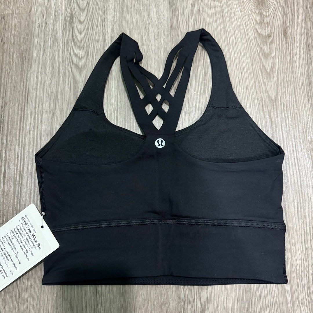 BNWT Lululemon Mind Over Miles Longline Bra Black size 2