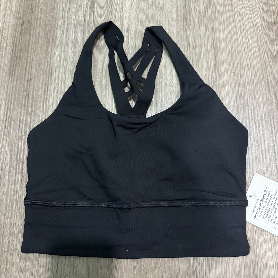 BNWT Lululemon Mind Over Miles Longline Bra Black size 2