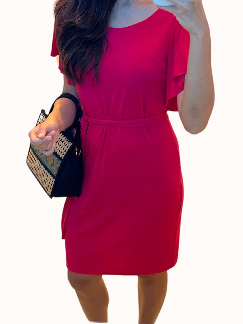 CALVIN KLEIN Hot Pink Dress with Belt Med Large Women s Fashion Dresses Sets Dresses on Carousell
