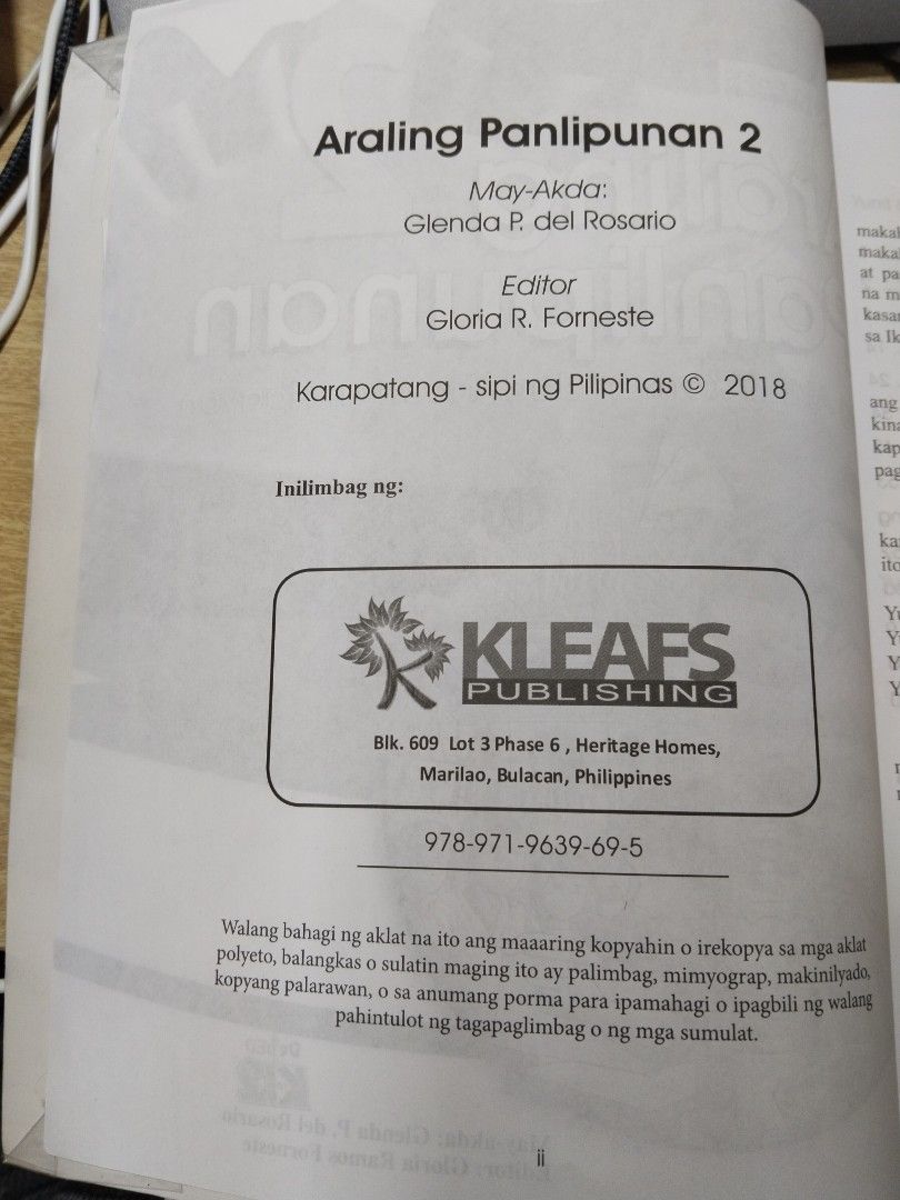 Almost New Grade 2 Text Book Araling Panlipunan 2 (Category: Textbooks) located in Valenzuela. Submitted by miracle0326 (Listing ID 1318596267, Image 2). Description: like new no teacher's markings very minimal writing in pencil DM for details MOP: BPI and Maya Loc: Valenzuela, QC or BGC MOD: Lalamove or JNT.