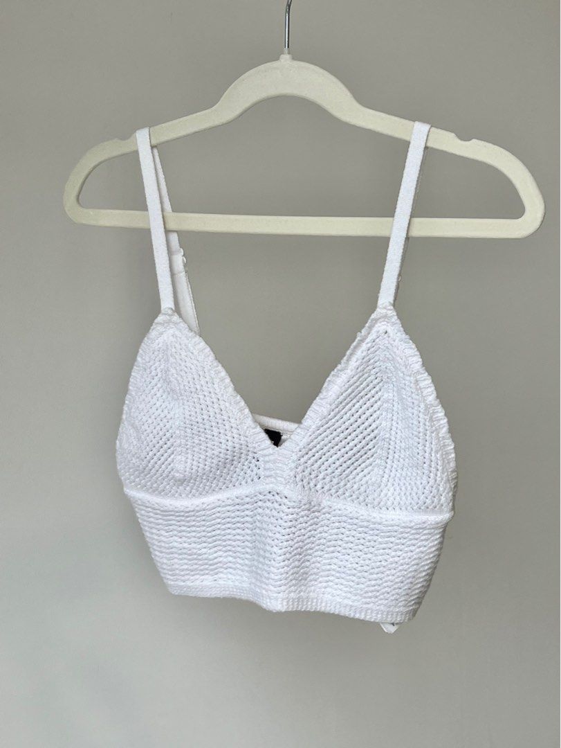 H M White Bralette Women s Fashion Tops Sleeveless on Carousell