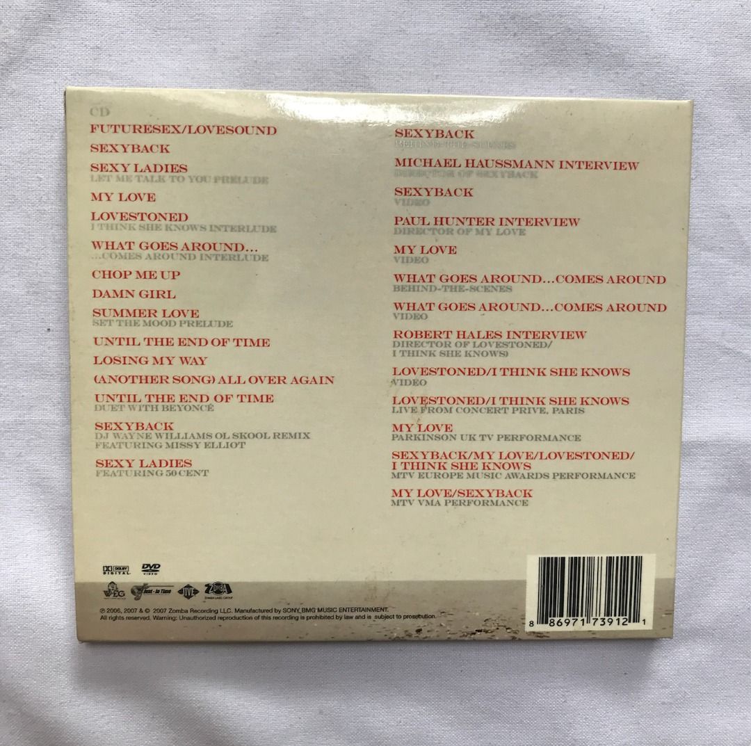 Justin Timberlake 'FutureSex/LoveSounds' DeLuxe Edition (CD+DVD ...