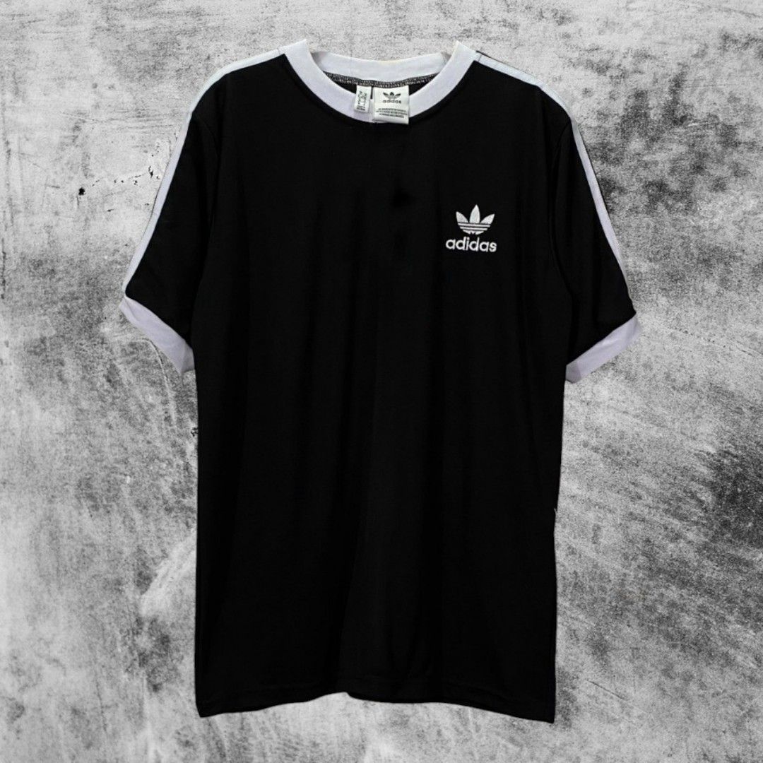 Kaos T Shirt Adidas Ringer Tee Hitam Fesyen Pria Pakaian Atasan di Carousell