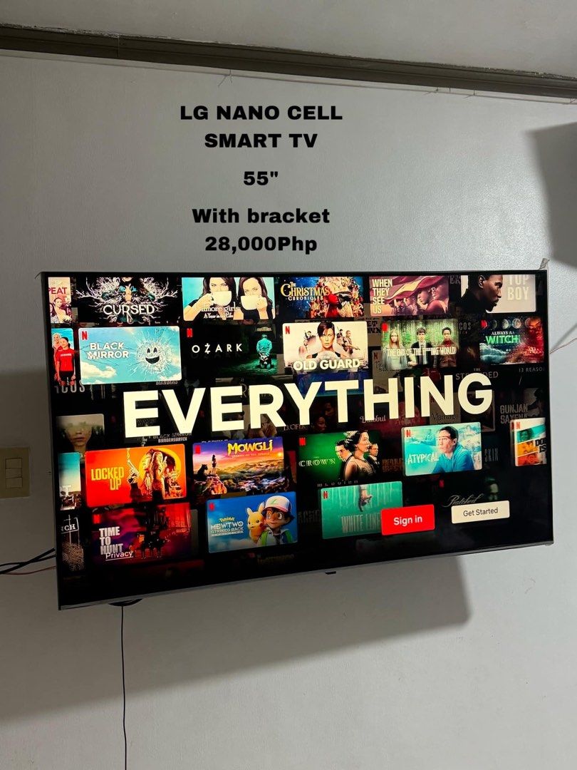 LG NANO CELL TV 55” with bracket (Category: TV) located in Pasig City. Submitted by jayveeeeee (Listing ID 1318592662, Image 1). Description: .