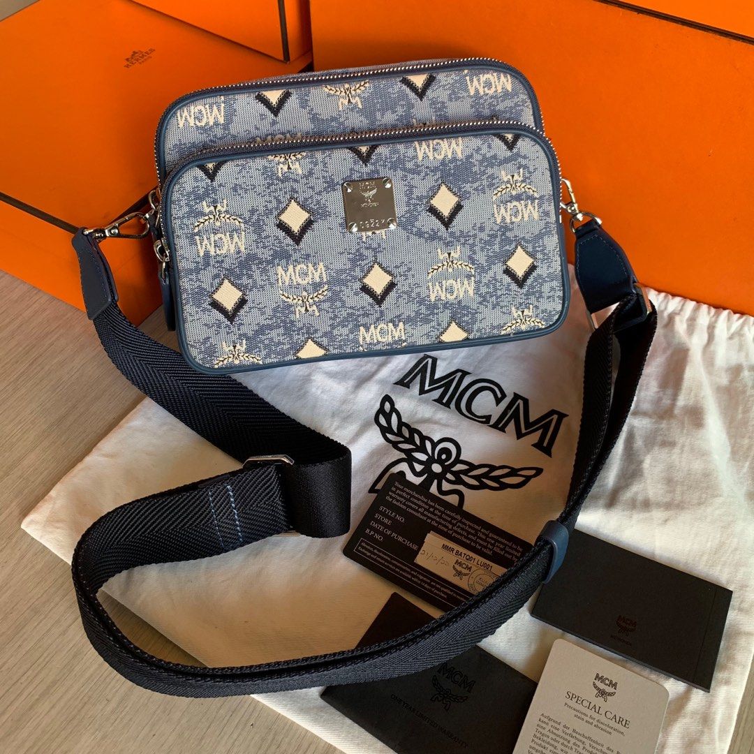 MCM Klassik Jacquard Monogram Crossbody bag Women s Fashion Bags Wallets Cross body Bags on Carousell