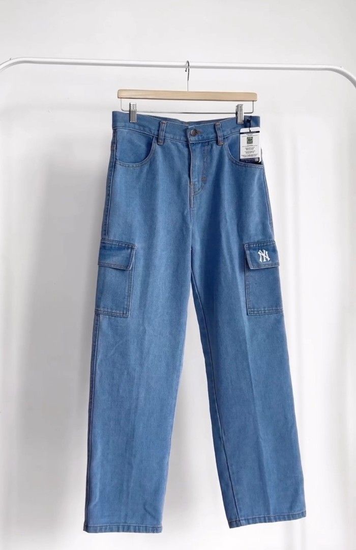 パンツ ANDMARY Back ribbon denim cargo pants M ANDMARY】Back ribbon denim cargo pants