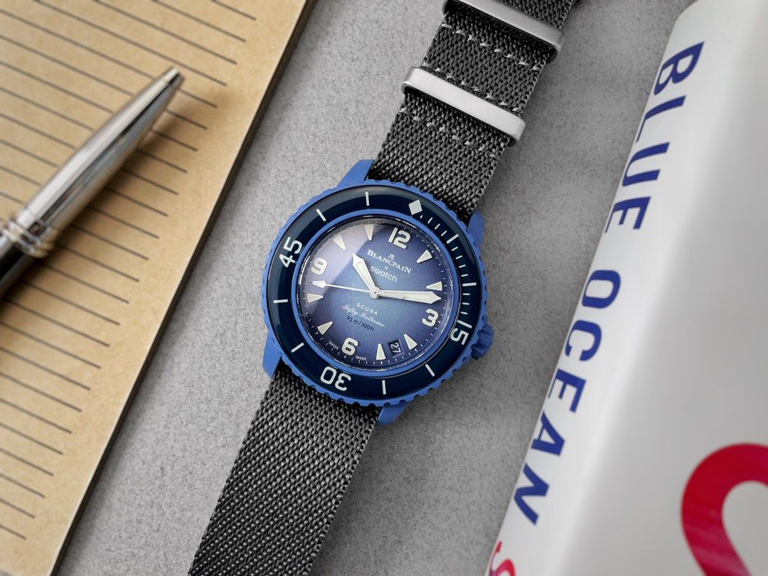NATO Straps for Blancpain x Swatch (Category: Luxury Watches) located in Manila. Submitted by timebaubles (Listing ID 1318523673, Image 2). Description: ⭐️Free Shipping Nationwide (2-7days via J&T Express) ⭐️Same-day delivery via Lalamove within Metro Manila & selected areas in Cavite & Laguna (2PM cut-off) at buyer’s expense. ⭐️Nato Straps at ₱750 (usual price ₱ 1,250 - ₱ 1,450) Made of fine, buff woven Nylon Single Pass Nato Straps ✨Stainless S