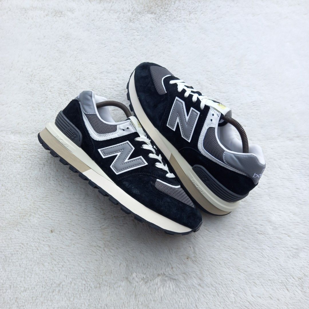 Balance 574 Classic New Balance Black White Grey Sepatu New