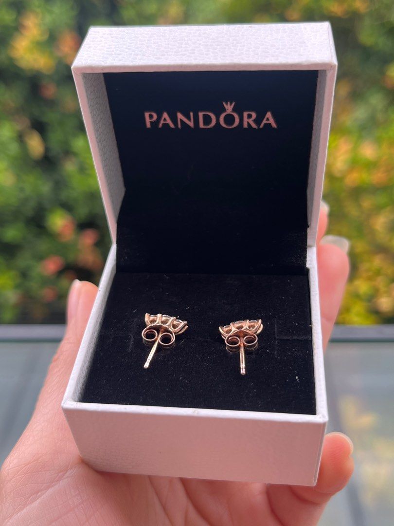 Rose gold pandora earrings top