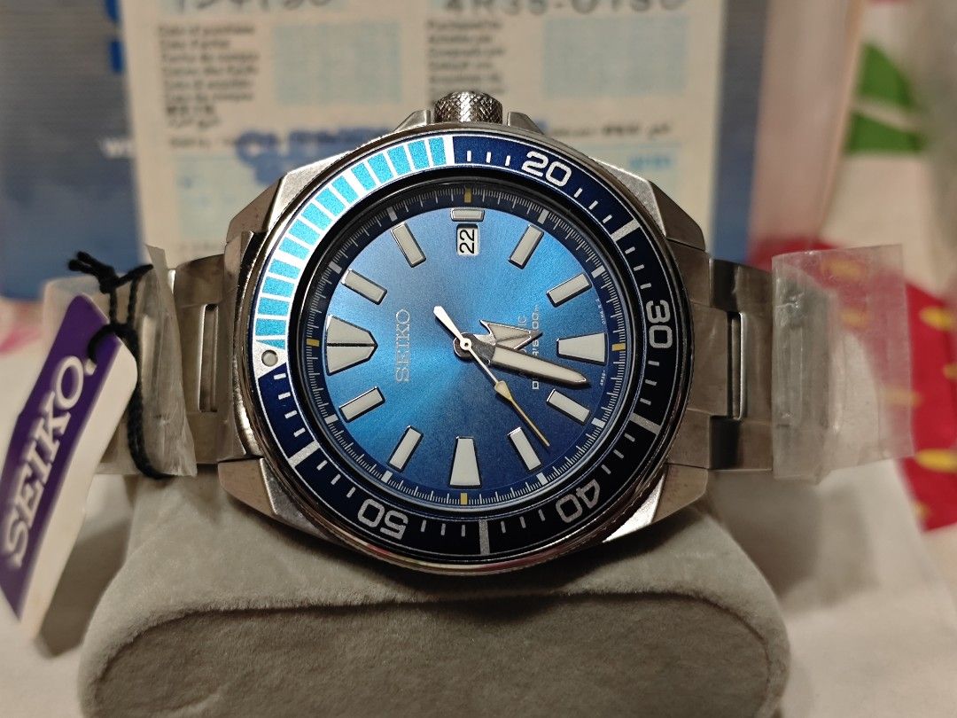 Seiko Samurai Blue Lagoon SRPB09K Men s Fashion Watches Accessories Watches on Carousell