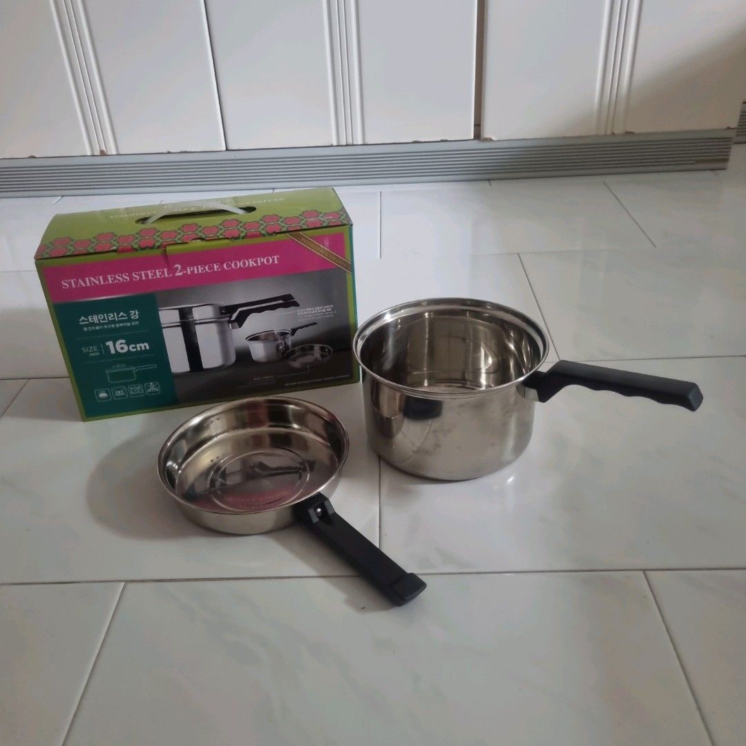 Stainless Steel 2 Piece Cookpot 16 cm Design in Korea
