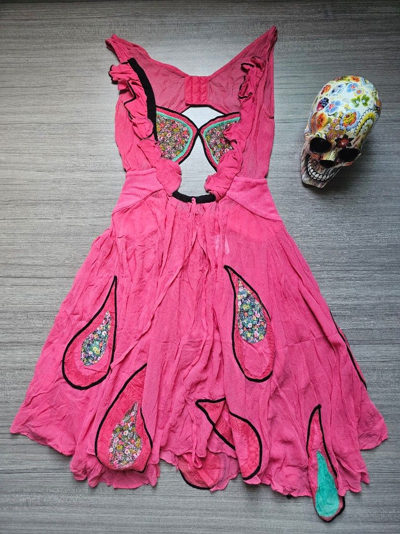 strapless open back dress Pink Fairy