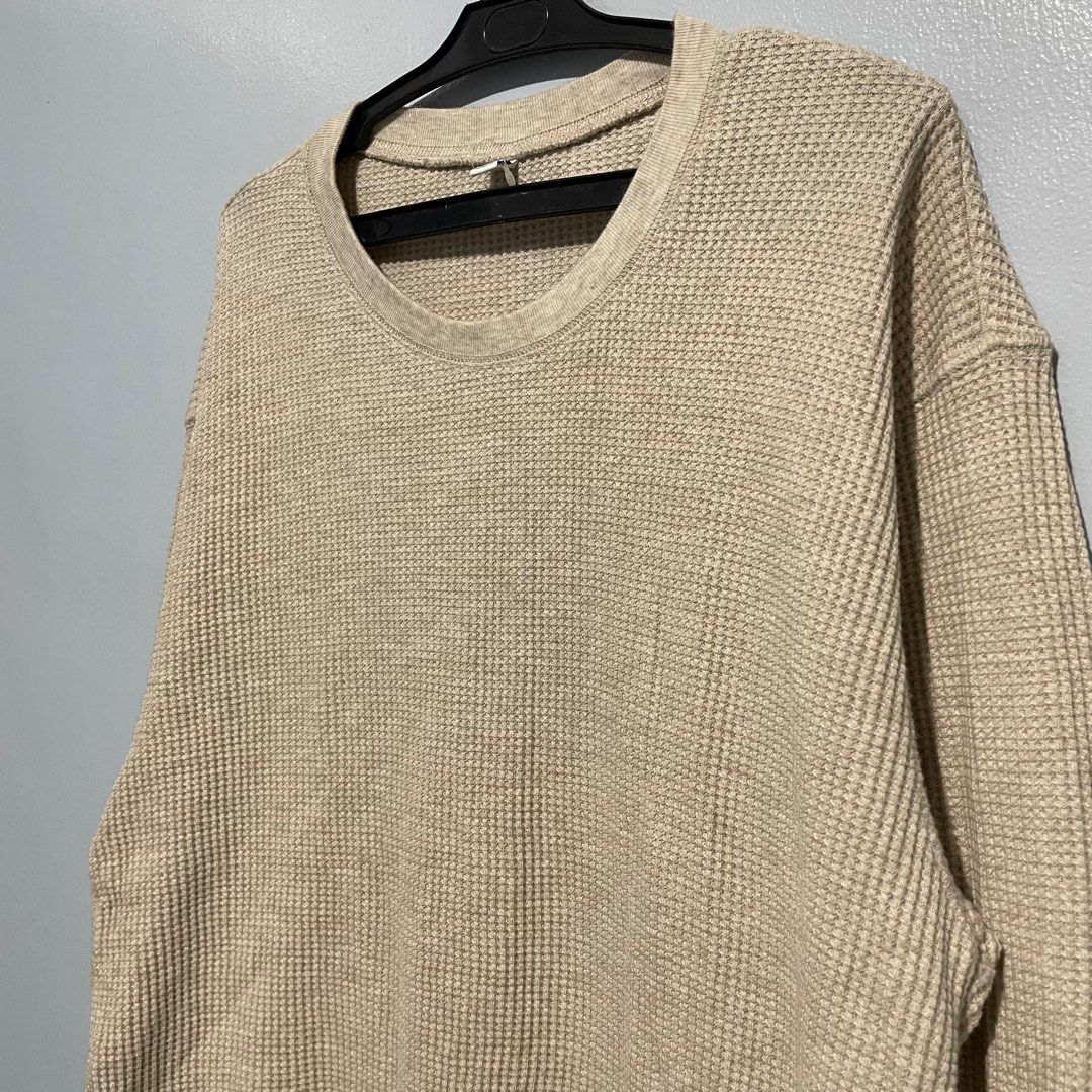Uniqlo Waffle Sweater Women s Fashion Tops Longsleeves on Carousell