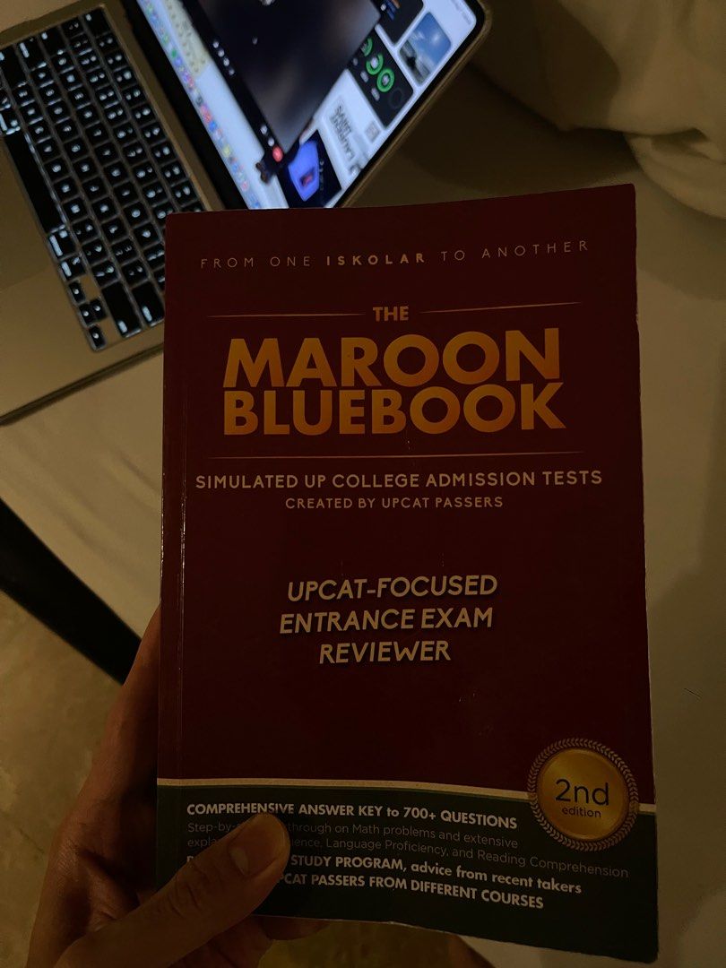 UPCAT TMB The Maroon BlueBook (Category: Textbooks) located in Quezon City. Submitted by d3clutterw0rld (Listing ID 1318615732, Image 1). Description: .