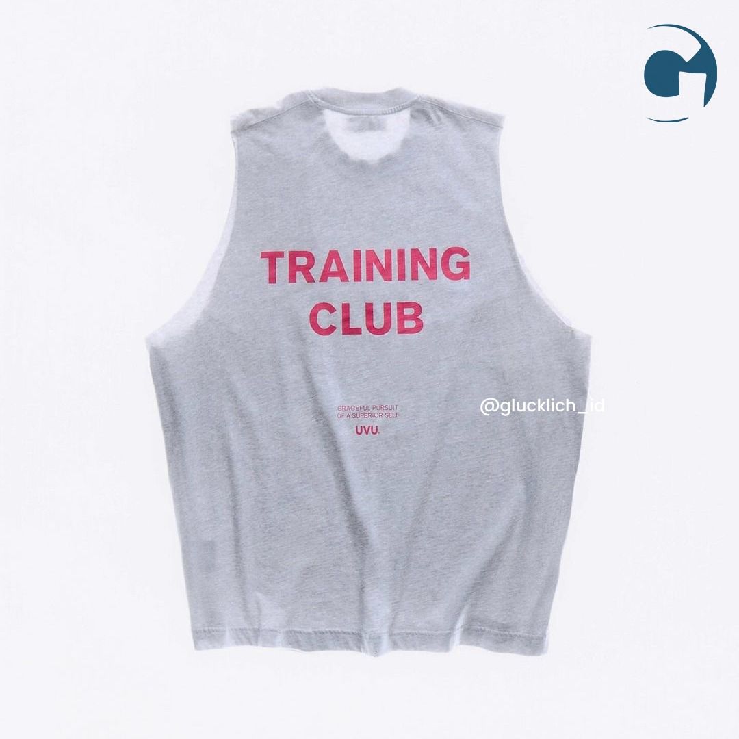 UVU, Training Club Cut Off in Grey/Pink, Fesyen Pria, Pakaian