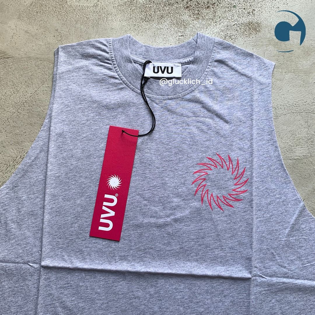 UVU, Training Club Cut Off in Grey/Pink, Fesyen Pria, Pakaian