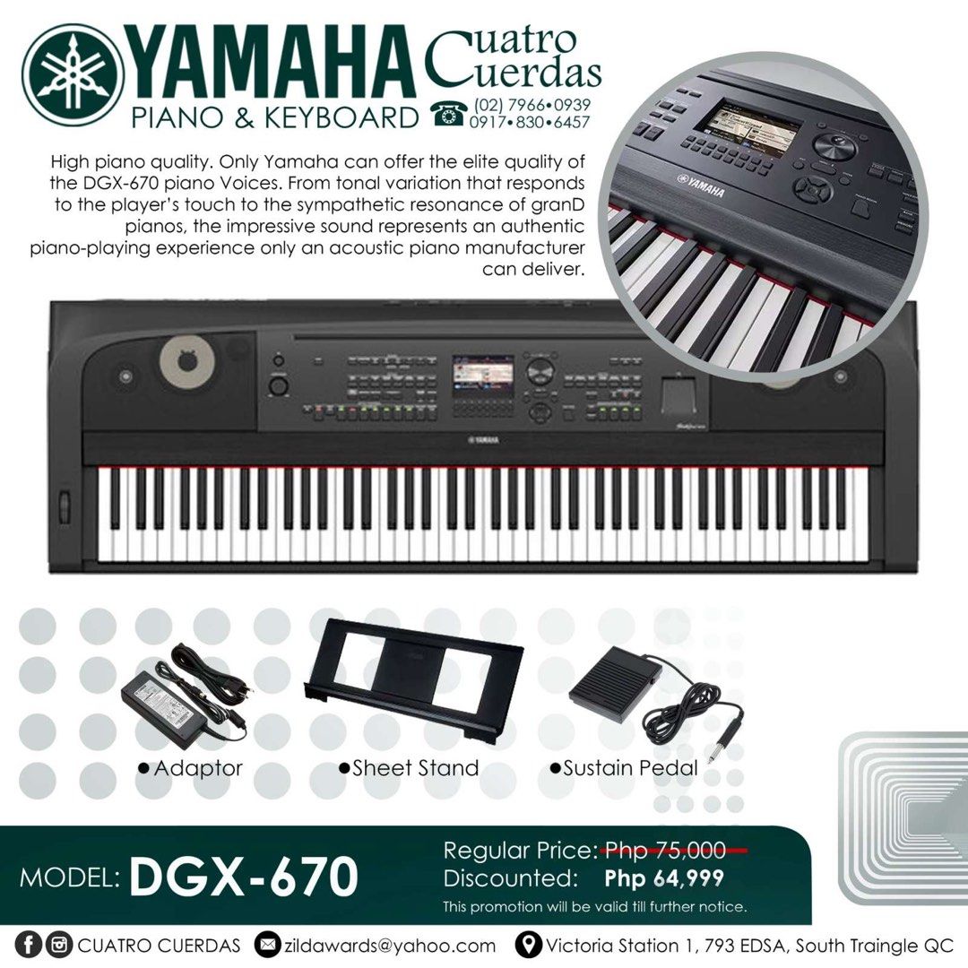 YAMAHA DGX-670 (Category: Musical Instruments) located in Quezon City. Submitted by monique_aguilar (Listing ID 1318465653, Image 1). Description: .