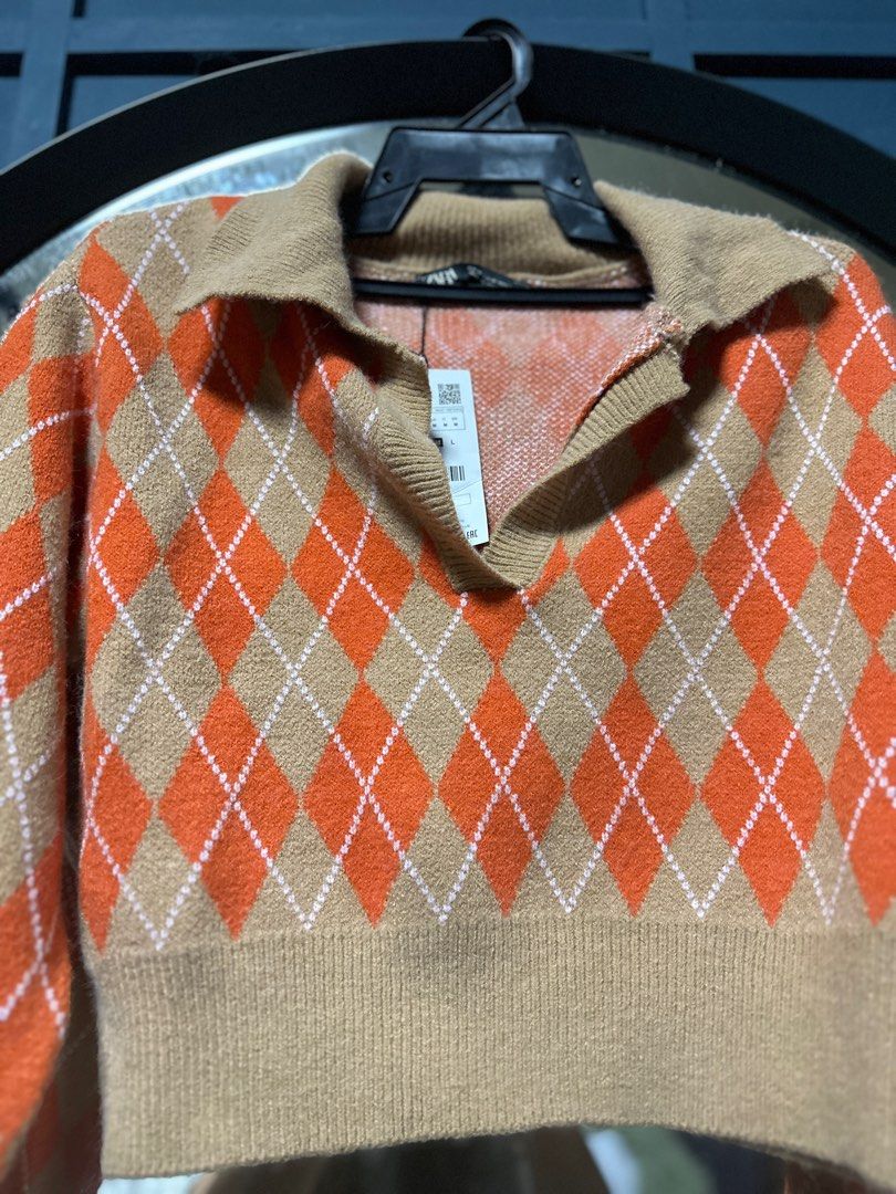 Zara orange sweatshirt cheap