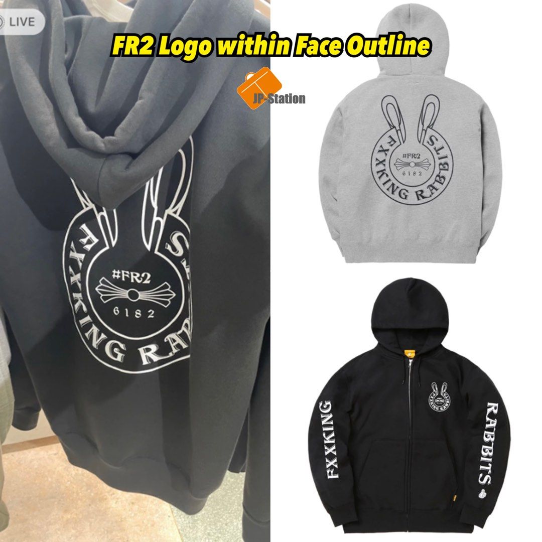日本代購FR2 🇯🇵 Logo within Face Outline Zip Hoodie🐇, 預購