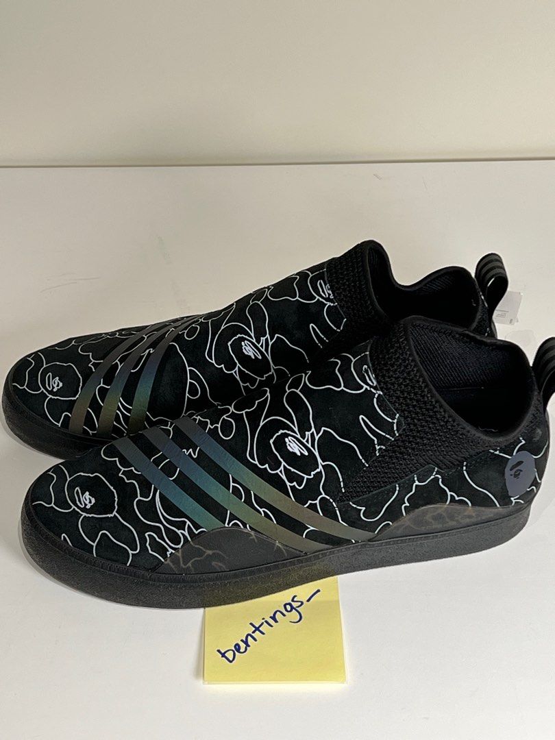 Adidas x Bape 3ST.002 Men s size 10.5US Black Reflective Skateboarding shoes DB3003 Carousell