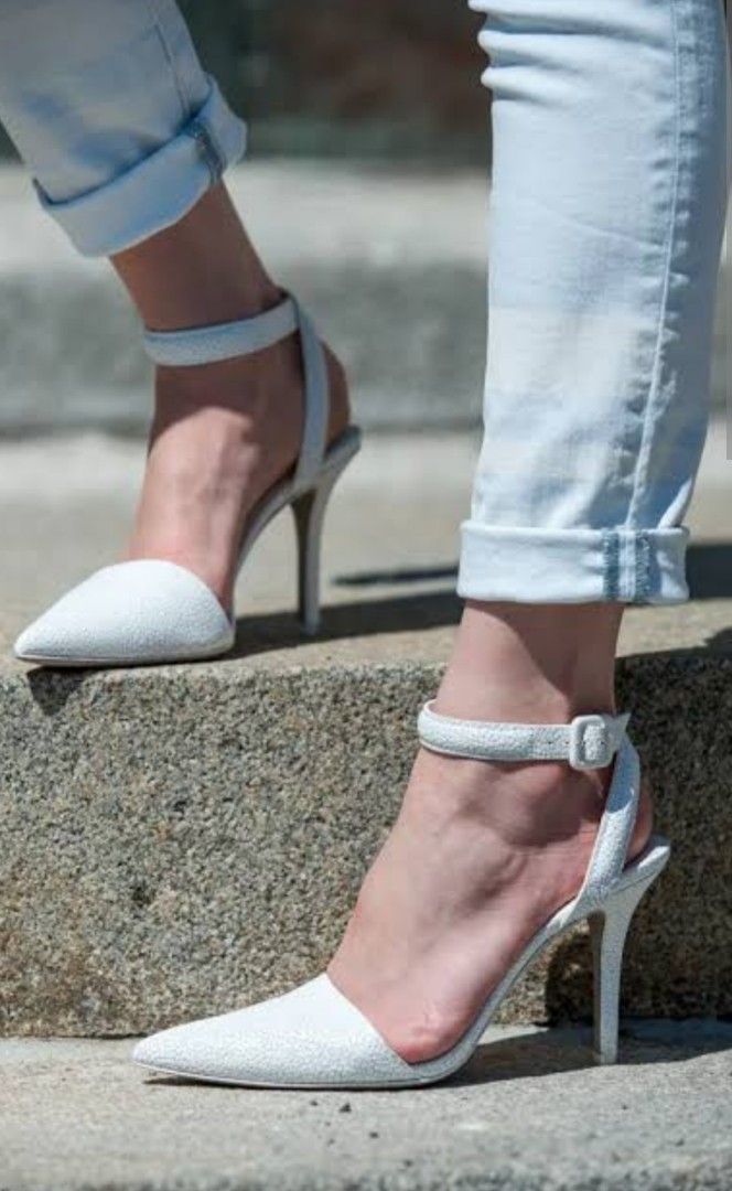 Alexander wang white heels clearance