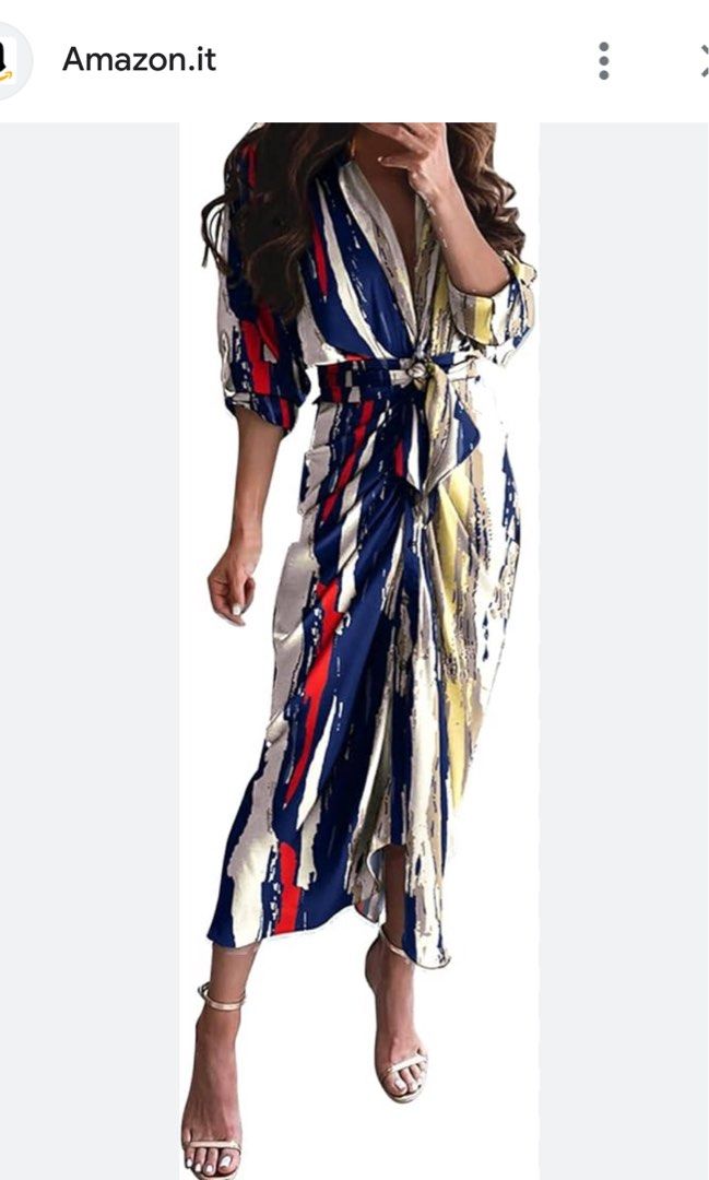 Amazon brand button down long dress with belt Women s Fashion Dresses Sets Dresses on Carousell