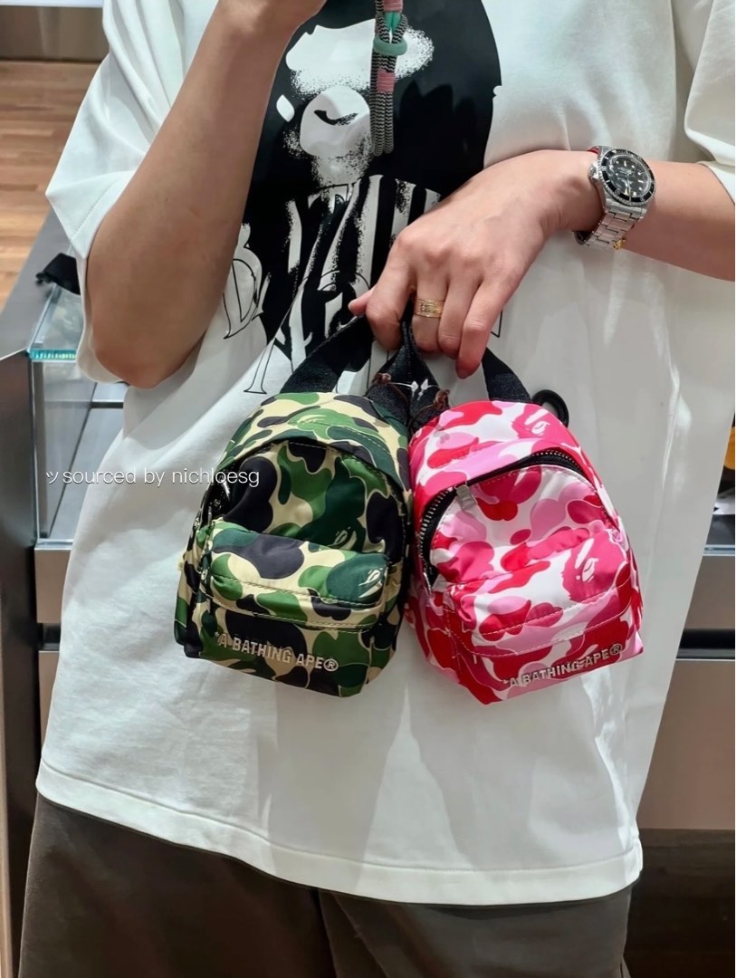 BAPE ABC CAMO MINI SHOULDER DAYPACK Women s Fashion Bags Wallets Cross body Bags on Carousell
