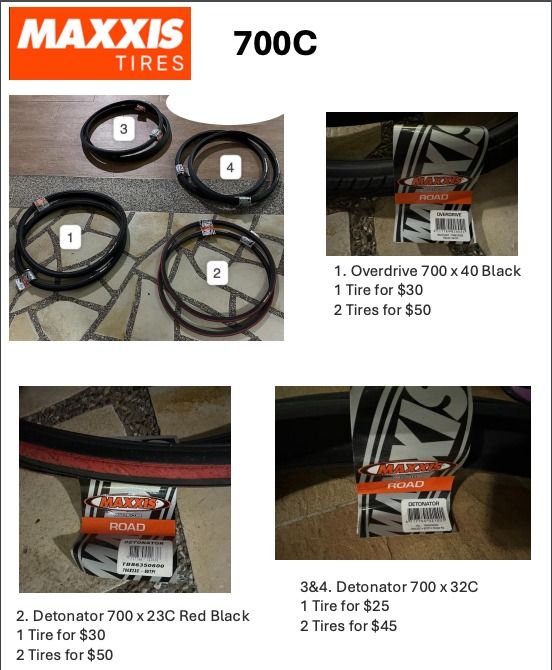 Bicycle Tires For Sale Maxxis and Innova Pro 26 inch 27.5 inch and 700C Sports Equipment Bicycles Parts Bicycles on Carousell