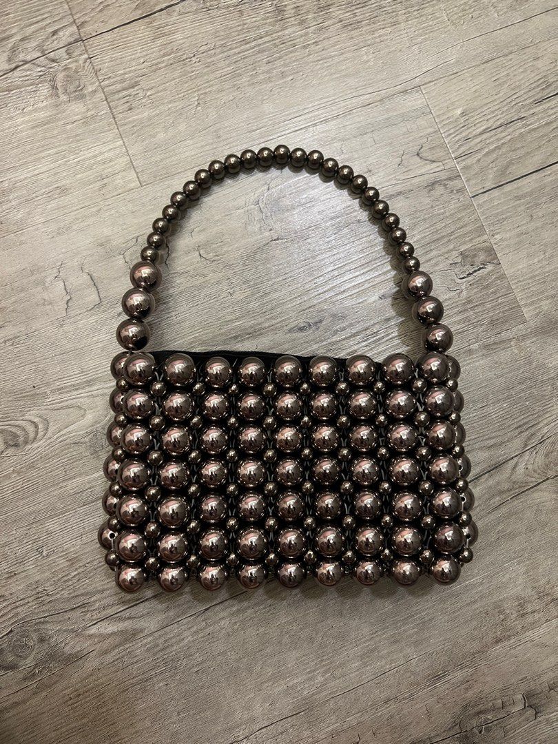 Brand New Topshop Silver Beaded Bag
