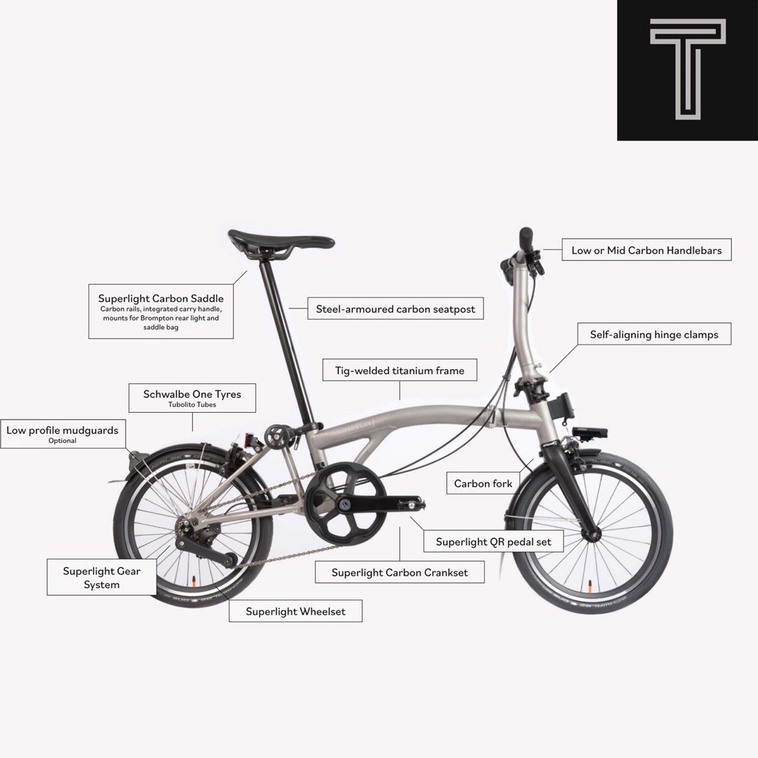 Brompton T Line Original Stock Parts, Sports Equipment, Bicycles ...