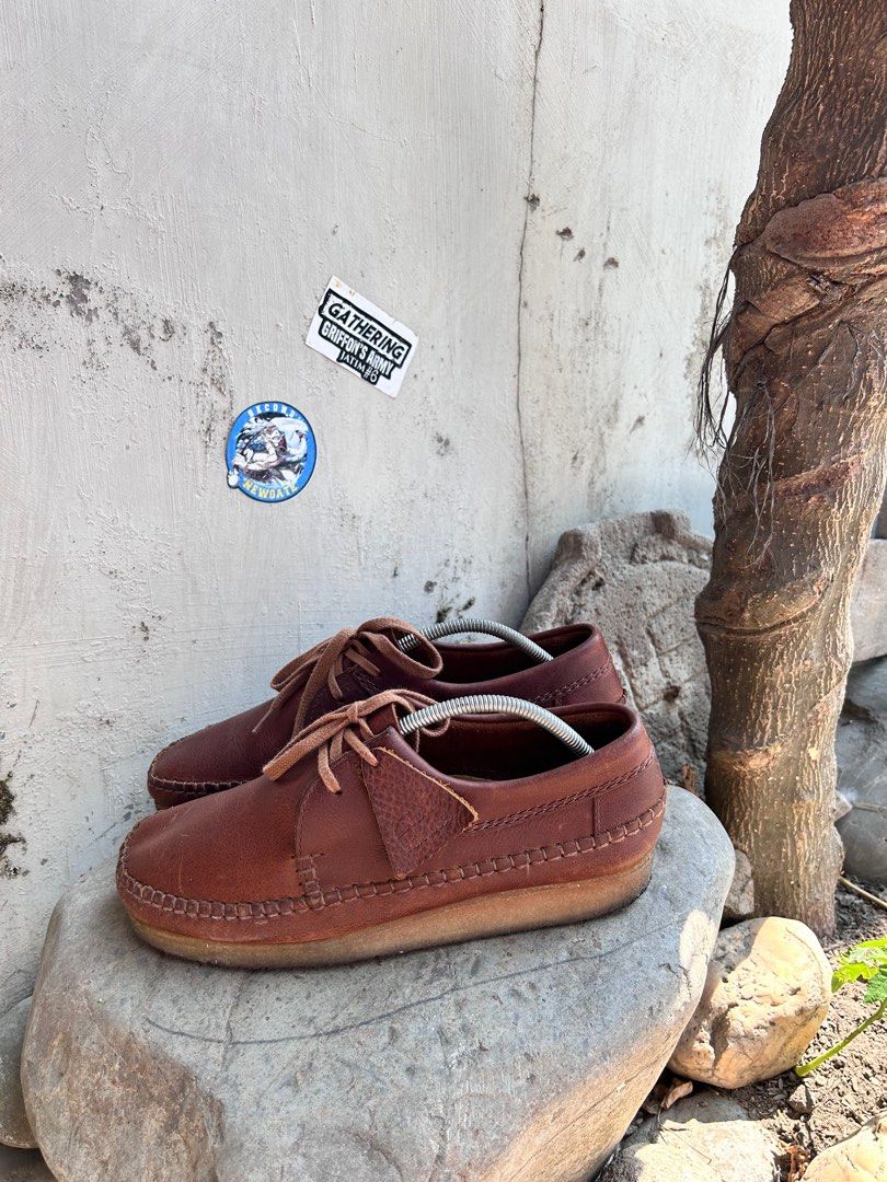 Clarks weaver tan leather shop
