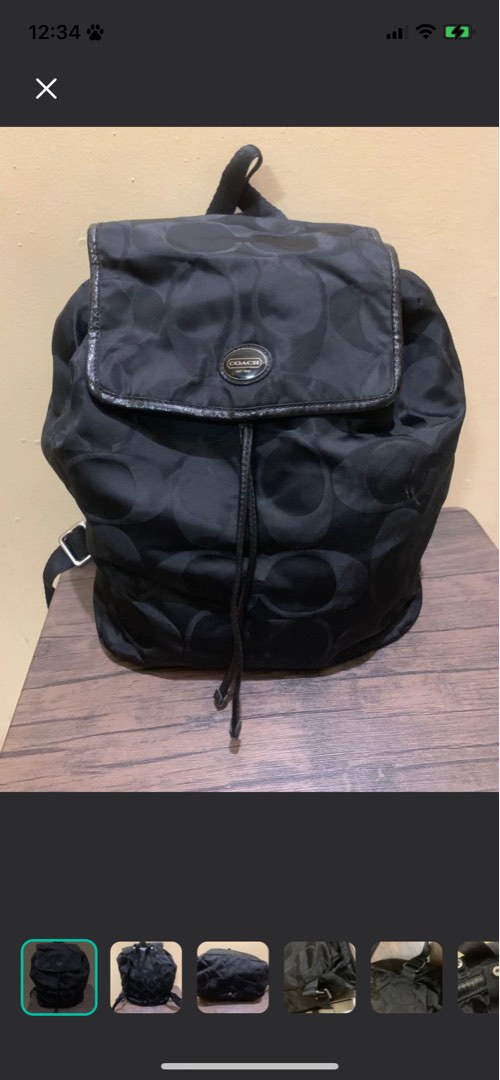 Coach foldable backpack sales