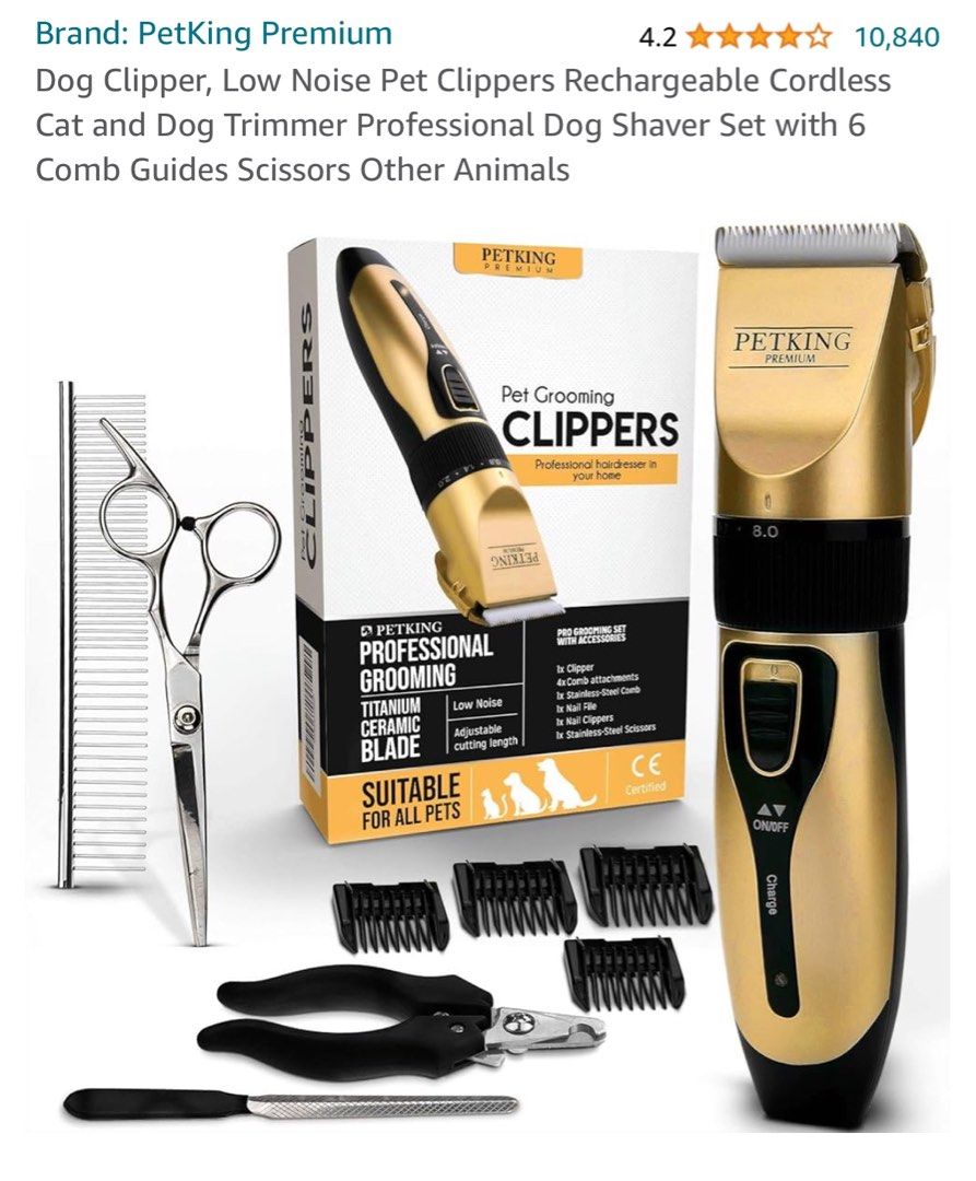 Low noise pet clippers shop