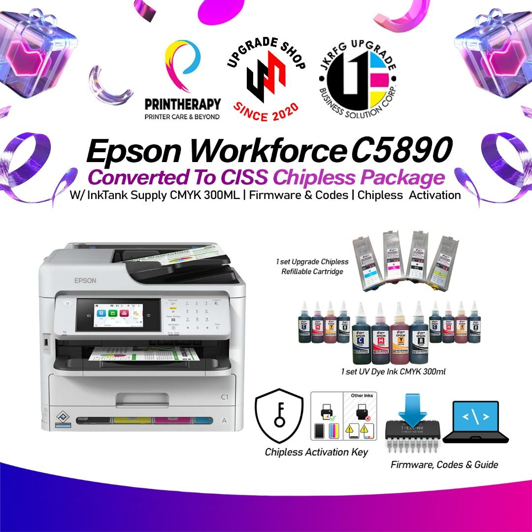 Epson WorkForce Pro WF-C5890 A4 Colour Multifunction Printer (Category: Printers, Scanners & Copiers) located in Quezon City. Submitted by stephturgo (Listing ID 1318639130, Image 2). Description: ON STOCK!!! OPEN FOR BULK ORDER!! BIGGER DISCOUNT FOR BULK ORDER!! 25ipm fast print speed High-speed auto-duplex printing Energy saving: Low TEC of just 0.2kWh Robust security features to safeguard confidential documents Cloud and Mobile Solutions for e