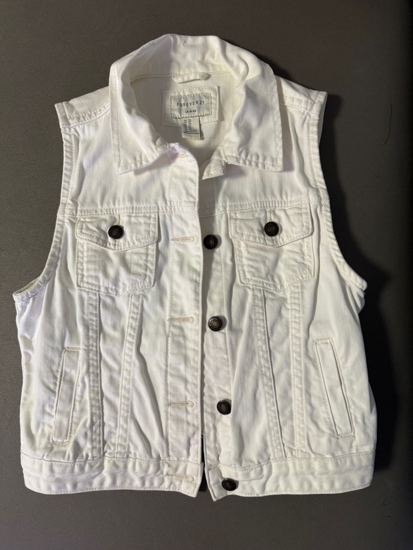 White denim vest forever 21 new arrivals