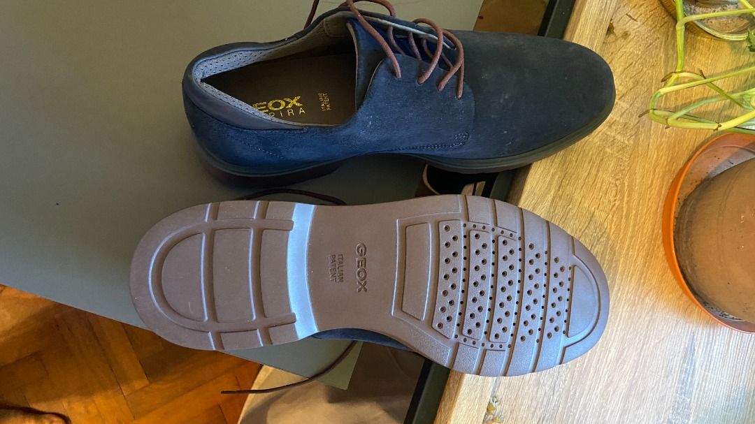 Geox Respira Mens blue suede dress shoes size 8 UK