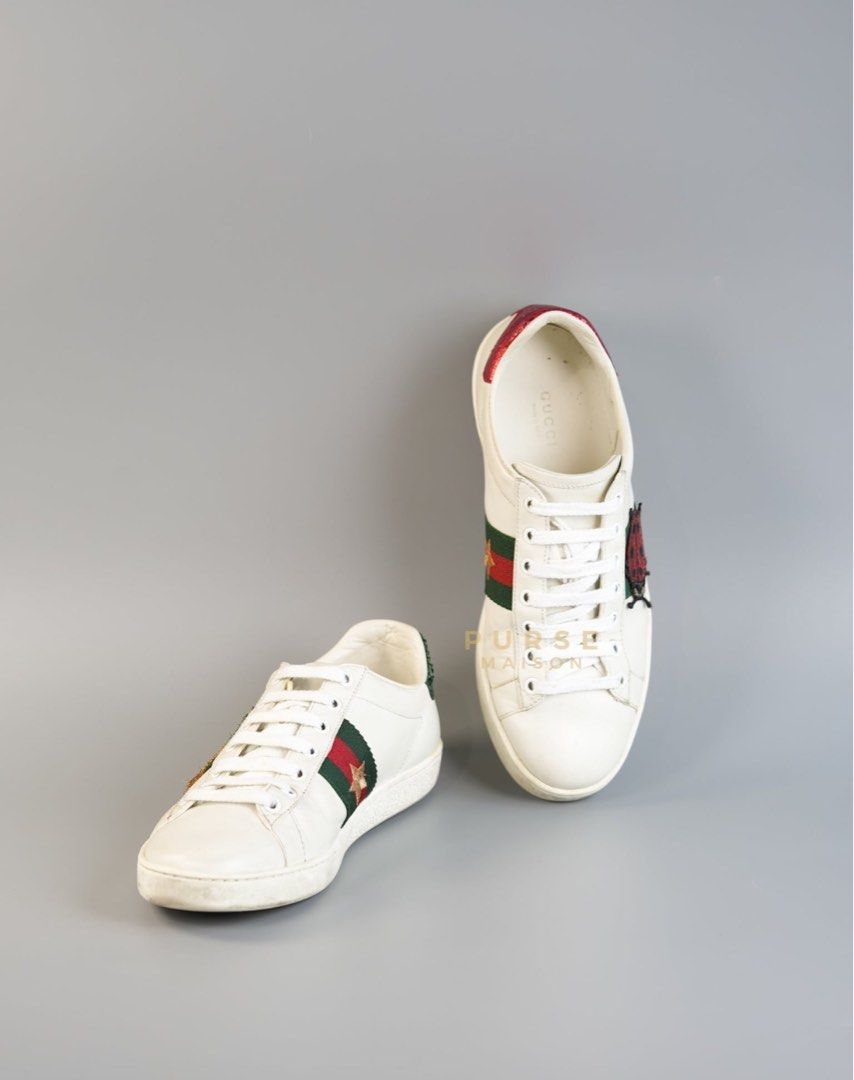 Gucci Ace Star White Sneaker Size 38 EUR 26cm Luxury Sneakers Footwear on Carousell