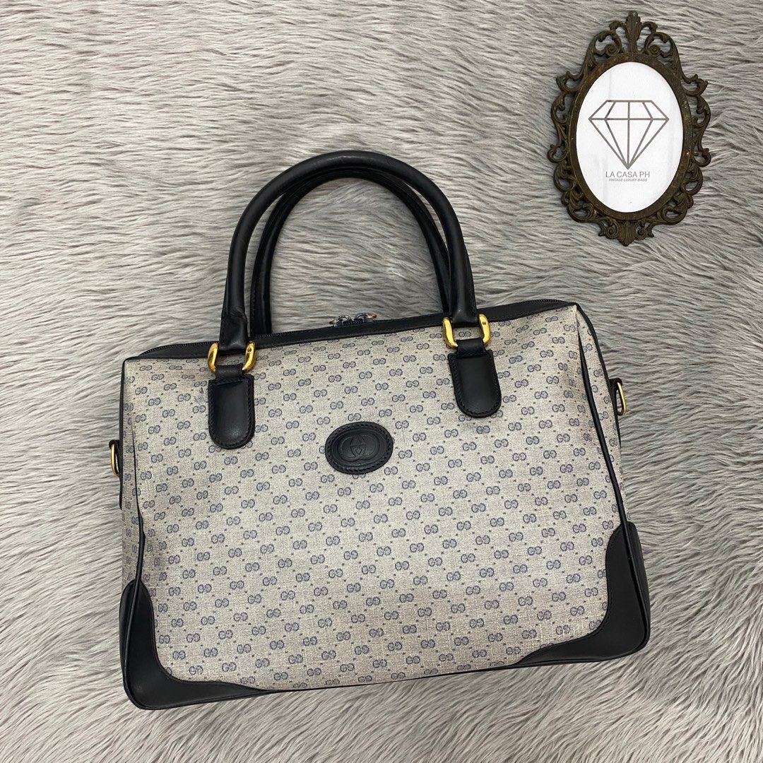 GUCCI Vintage Micro GG Boston Bag