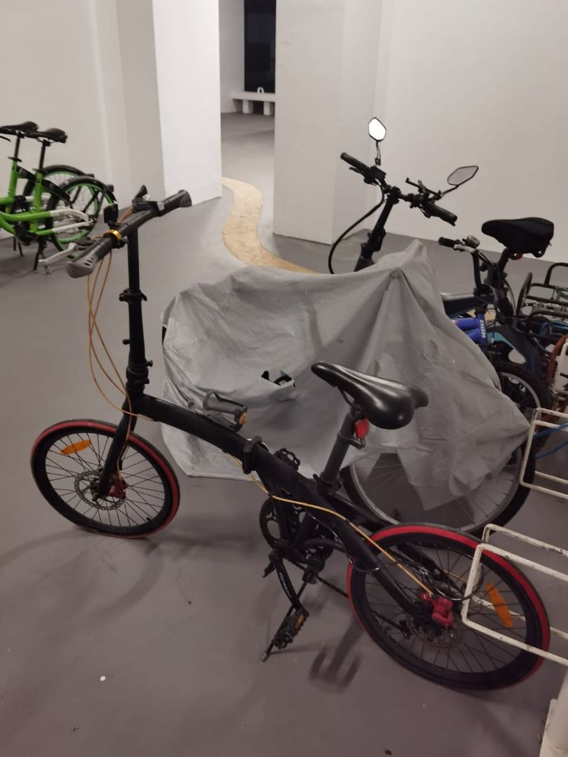 Hachiko Foldable Bicycle 20 Inch Speed Shimano Black Red