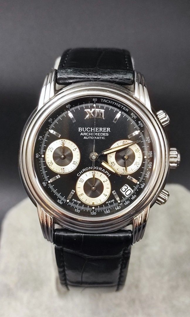 Johan BUCHERER Archimedes 38mm Chronograph Automatic Vintage Men Watch