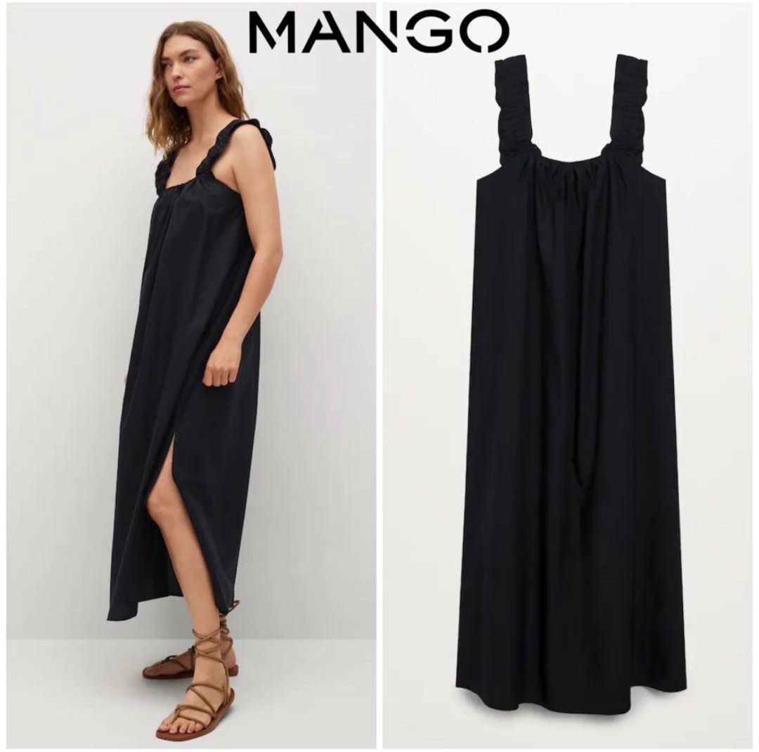 Mango black maxi dress new arrivals