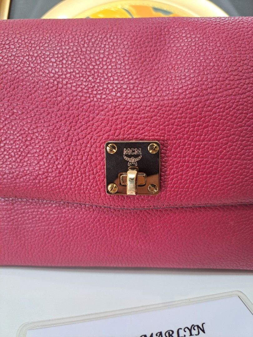 Mcm Wallet Mcm Crossbody Bag Pink Mcm Clutch Hot Pink Mcm
