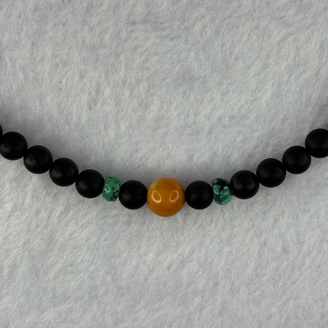 Natural Dark Matt Black Amber Beads Necklace 10.67g 42cm 6.4mm 6.7 Beads Women s Fashion Jewelry Organisers Necklaces on Carousell