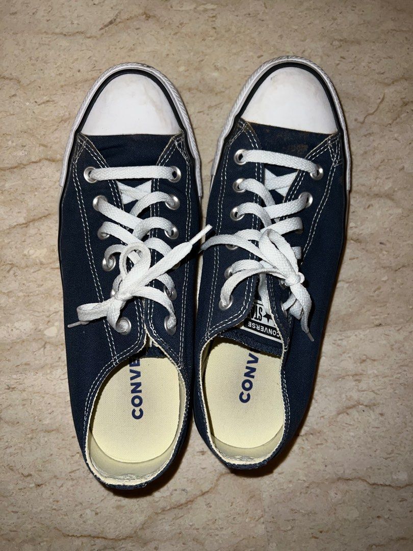 Navy blue converse womens store