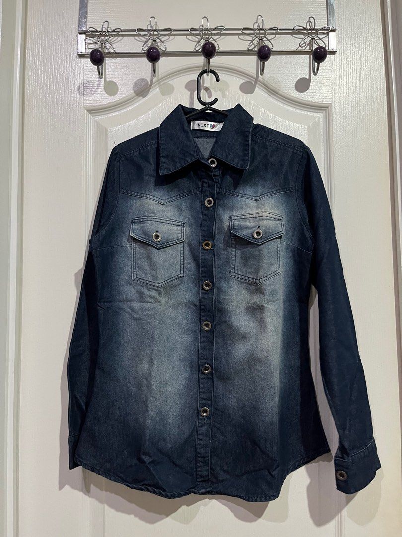 NEXT Denim Button Down (Category: Longsleeves) located in Cagayan de Oro. Submitted by dollydeclutter (Listing ID 1318774033, Image 1). Description: NEXT Denim Button Down SIZE: Small MOP: GCash, BDO Bank Transfer RFS: Declutter PM for more Inquiries ♡.