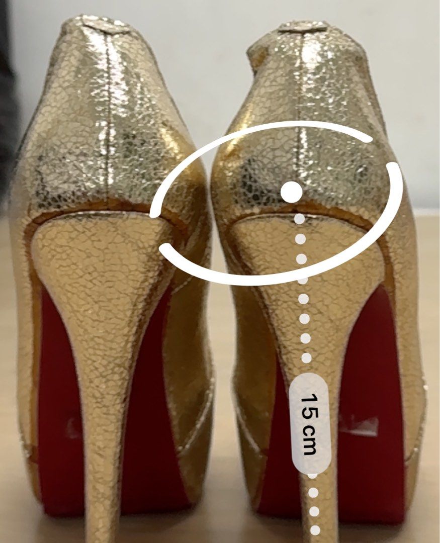 Sepatu High Heels Wanita Gold Hak 15cm Berkualitas