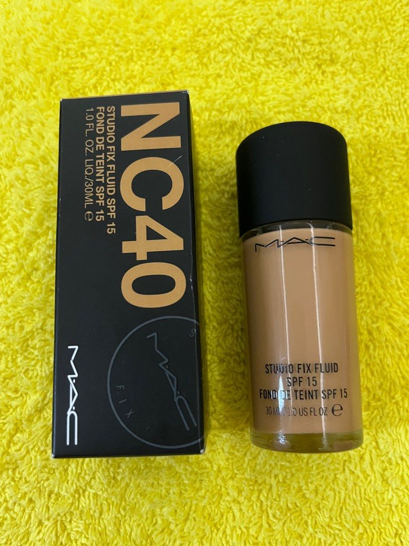 MAC STUDIO FIX FLUID SPF15 FOUNDATION (Category: Makeup) located in Manila. Submitted by luxeclassyshop (Listing ID 1318694355, Image 1). Description: MAC STUDIO FIX FLUID SPF15 FOUNDATION SHADE Nc 40 Size 30ml Original .