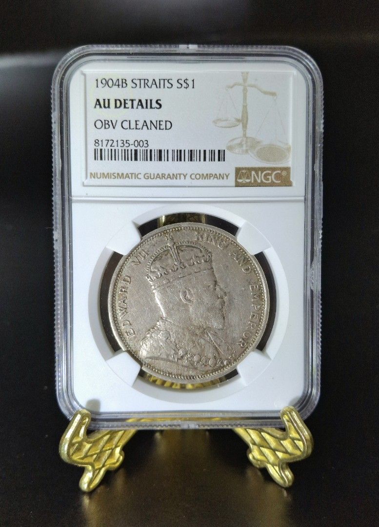 straits settlements海峽新加坡1904年壹圓銀幣！已經有120年歷史，貿易銀幣罕有收藏，維多利亞女皇兒子愛德華七世, 興趣及遊戲,  收藏品及紀念品, 錢幣- Carousell