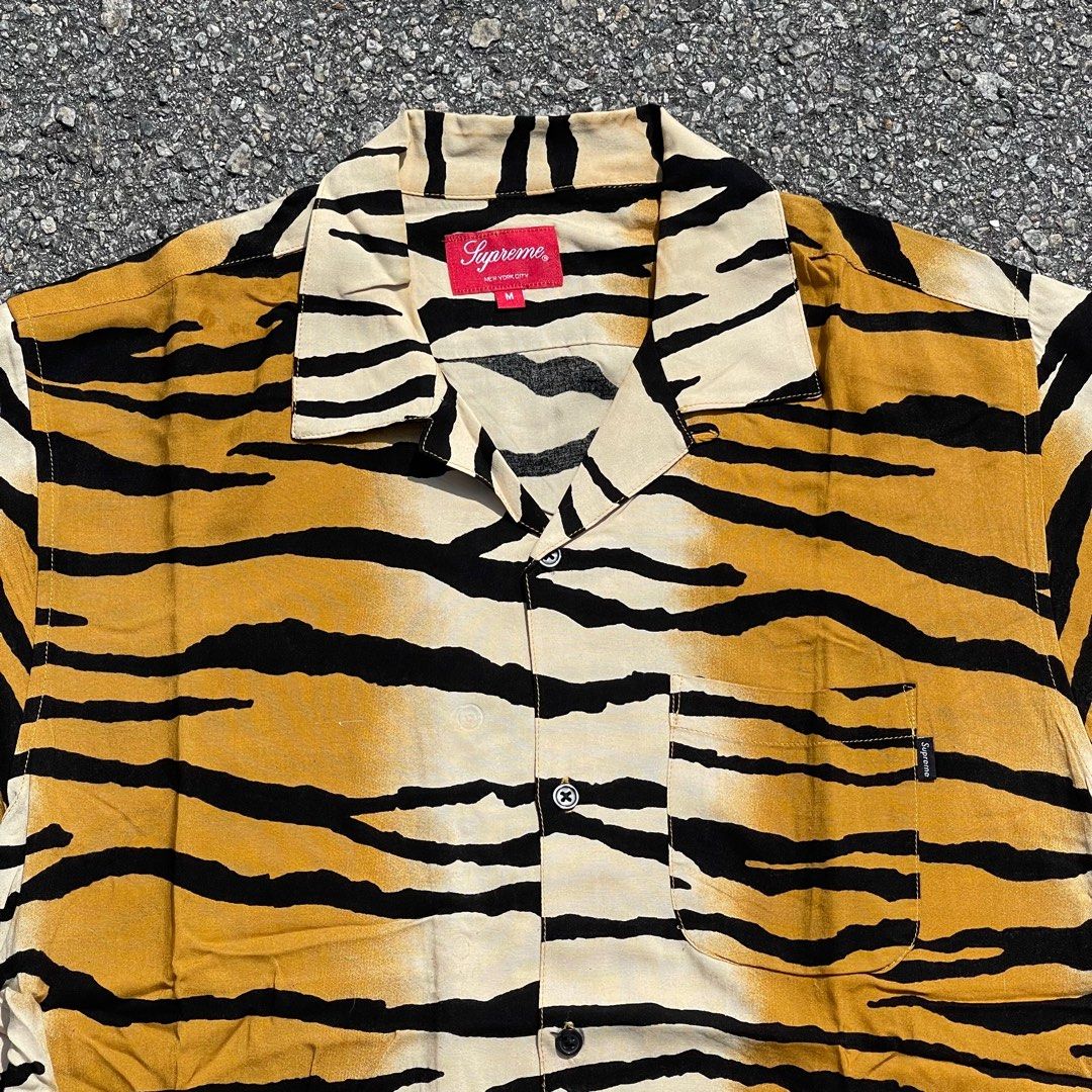 Supreme tiger stripe rayon shirt hot sale