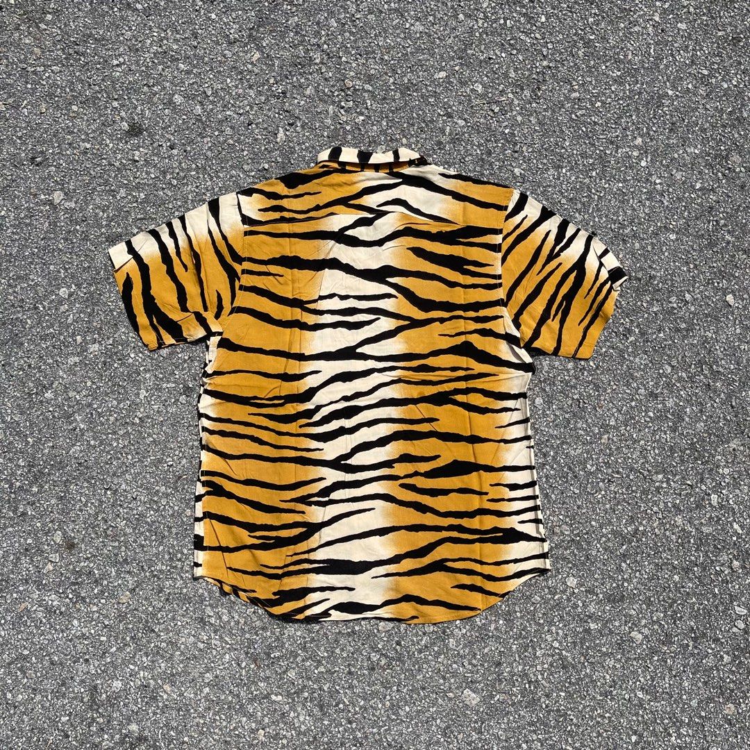 Supreme Tiger Stripe Rayon Shirt SS18, Men's Fashion, Tops